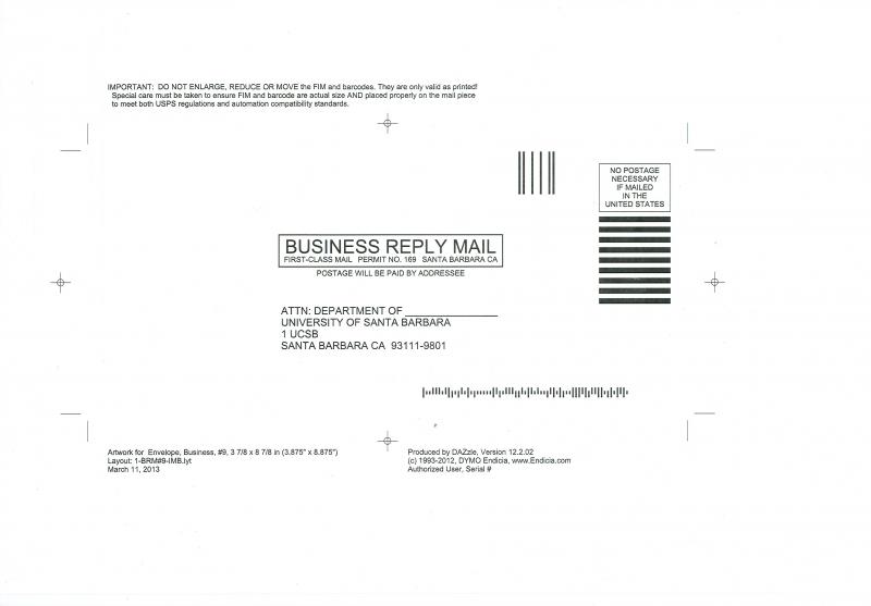 Business Reply Mail envelope